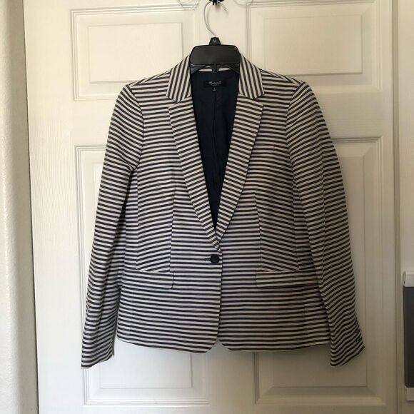 MADEWELL Women’s Striped Blazer Size 2 - Picture 2 of 6